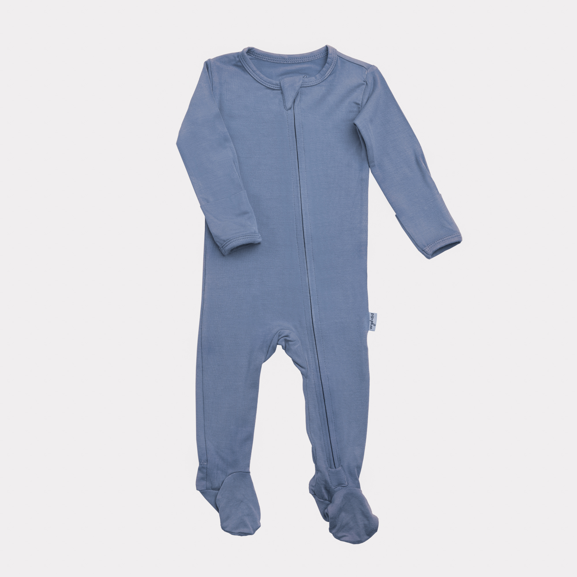 Bamboo Zip-up Footed Sleeper (Baby Blue) Bamboo Zip-up Footed Sleeper (Baby Blue)