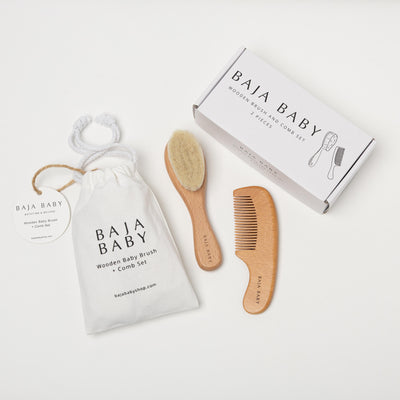 Wooden Brush & Comb Set