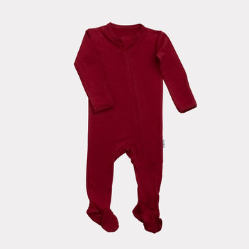 Bamboo Footed Sleeper - Cranberry