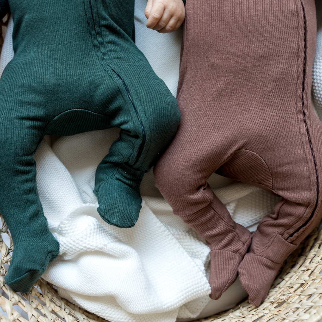 Bamboo Footed Sleepers | Ribbed | Solids