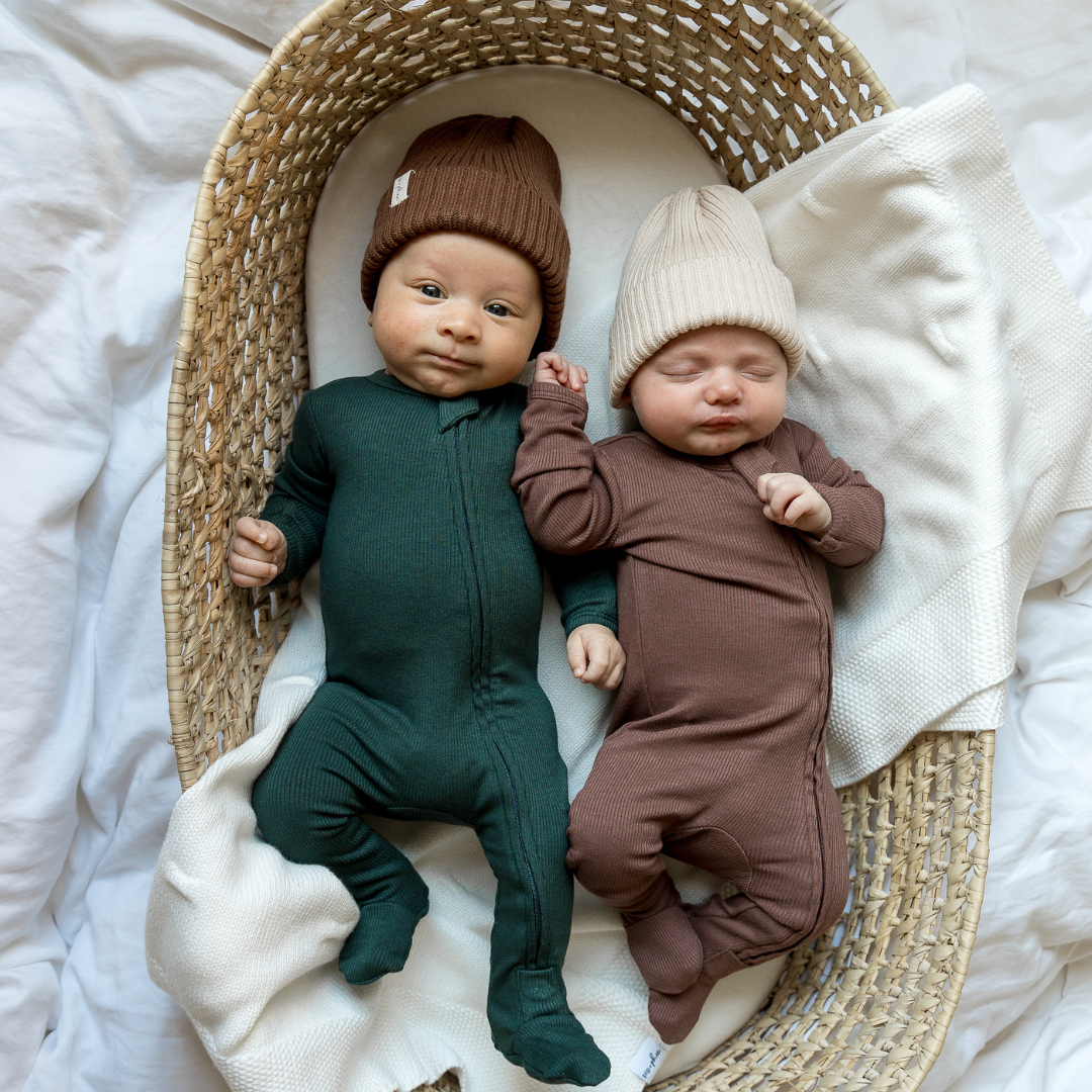 Bamboo Footed Sleepers | Ribbed | Solids