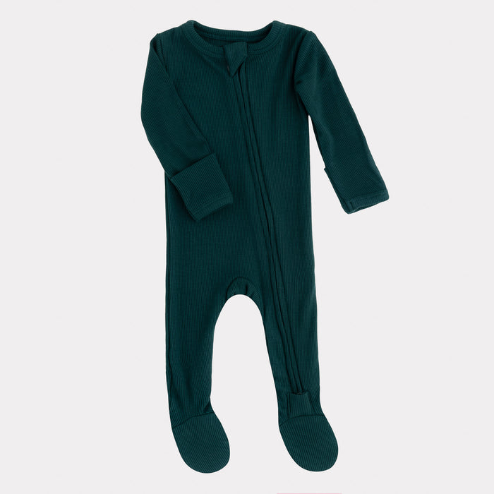 Footed Sleepers | Ribbed Bamboo in Spruce